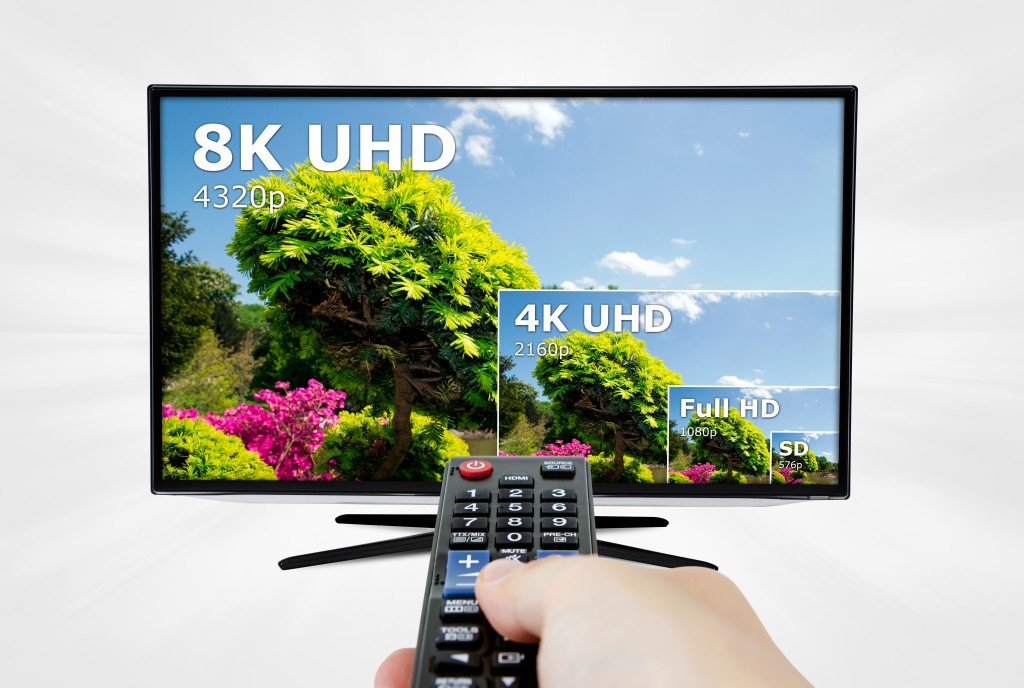 TV ultra HD. 8K 4320p television resolution technology - question of the month