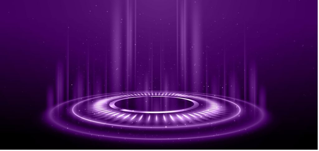 A purple circle with lights