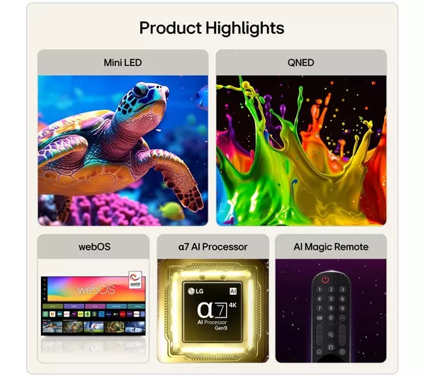 50" LG 50QNED72B6B 4K HDR Nano Cell Smart QNED TV