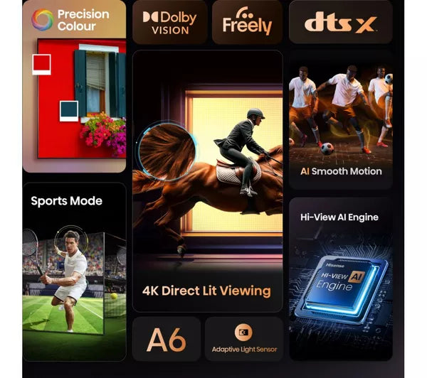 55" Hisense 55A6QTUK 4K HDR Freely Smart LED TV