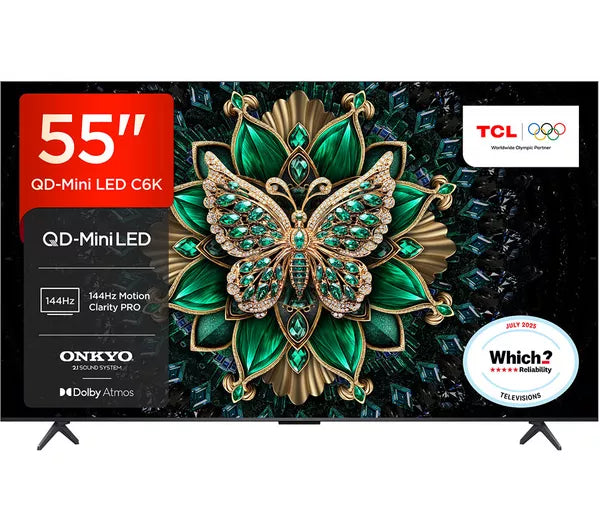 55" TCL 55C6K 4K HDR QD-Mini LED Google Smart TV