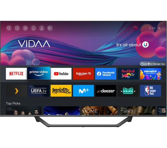 55" Hisense 55A7HQTUK 4K HDR Smart QLED TV - Electronic World TV