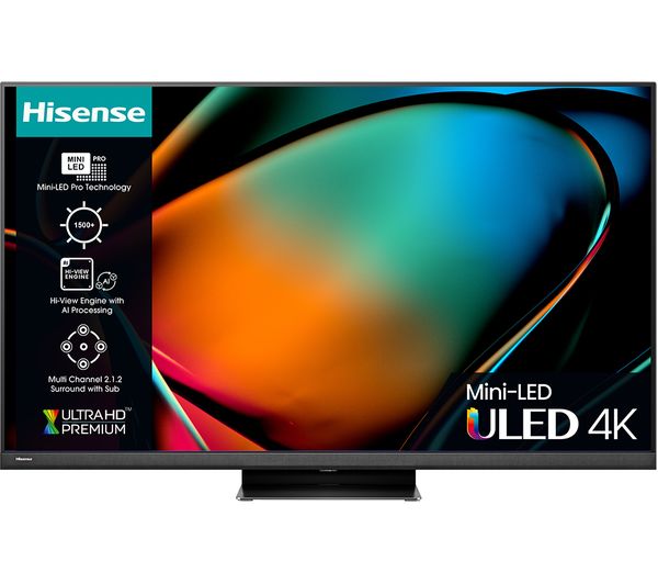 55" Hisense 55U8KQTUK Premium 4K HDR Smart Mini LED TV