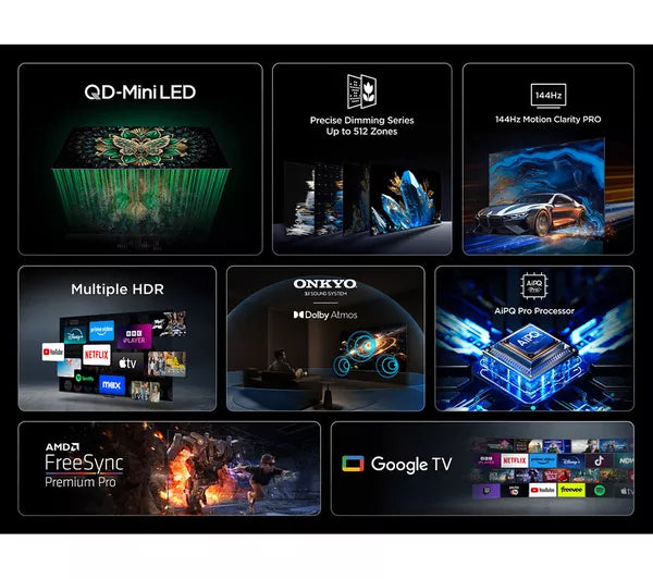 55" TCL 55C6K 4K HDR QD-Mini LED Google Smart TV