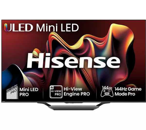 55" Hisense 55U7NQTUK Premium 4K HDR Smart Mini LED TV - Electronic World TV