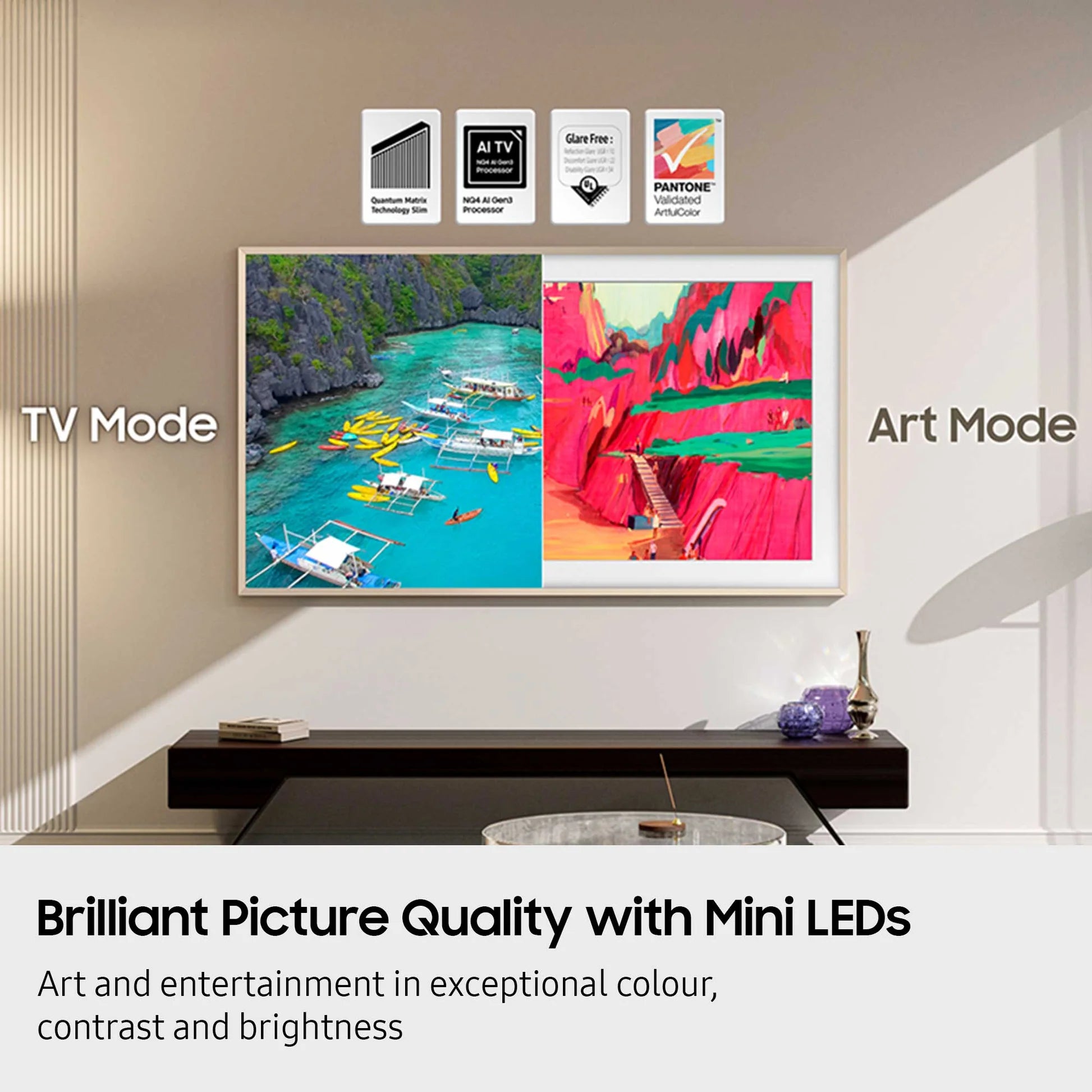 75" Samsung Frame Pro QE75LS03FWU 4K HDR Vision Ai Smart QLED TV