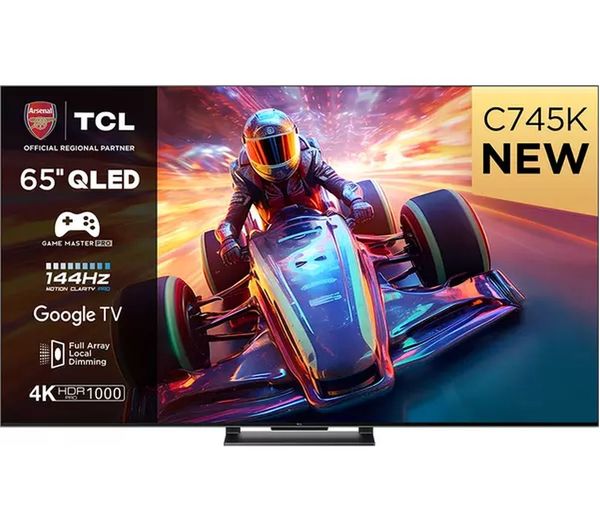 65" TCL 65C745K 4K HDR Google Smart QLED TV