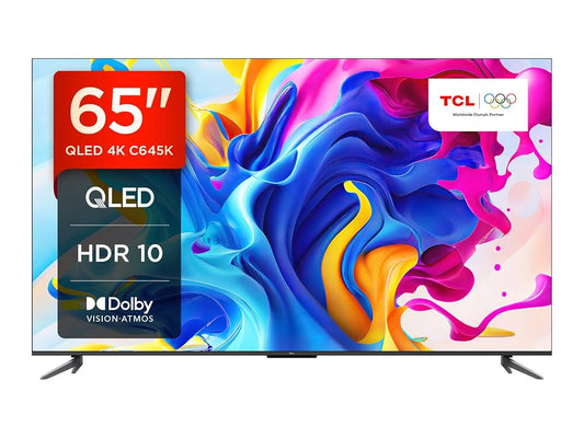65" TCL 65C645K 4K HDR Android Smart QLED TV - Electronic World TV