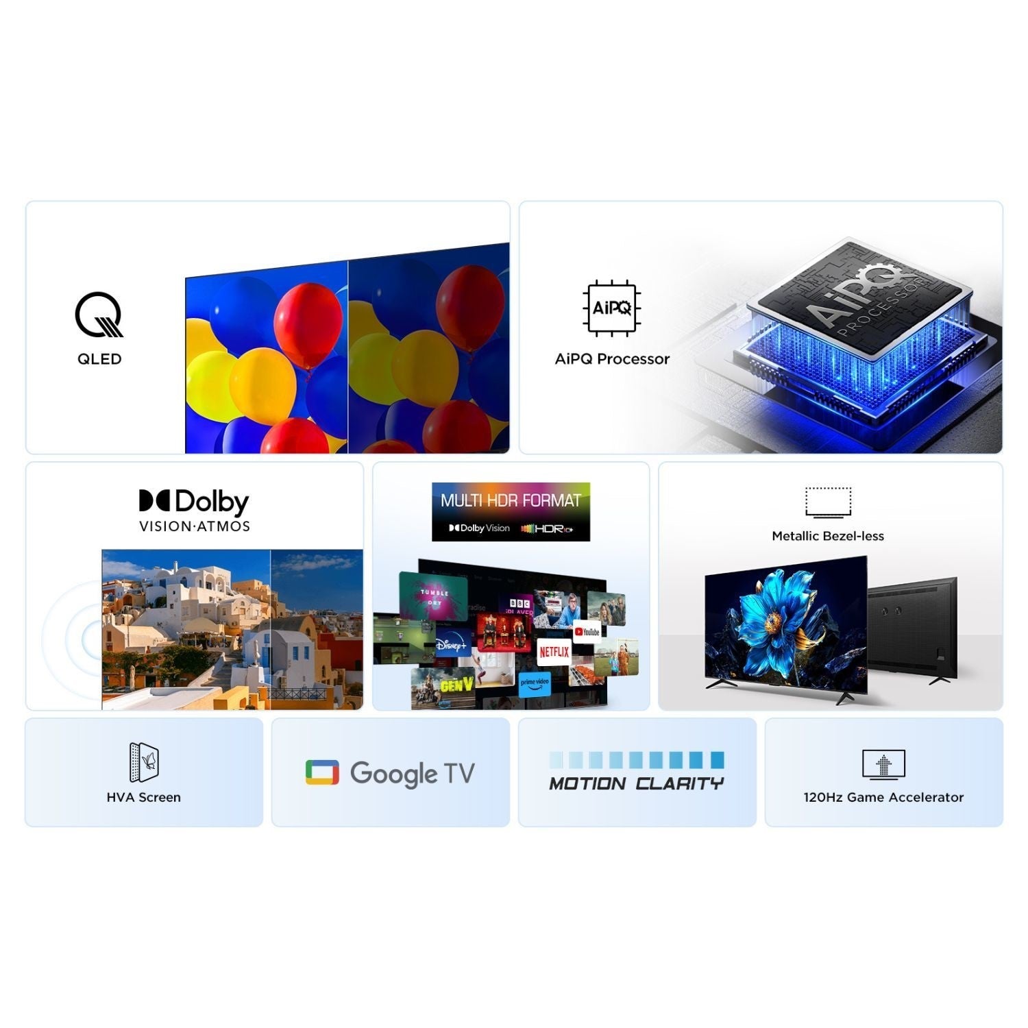 65" TCL 65P7K-UK 4K HDR Google Smart QLED TV