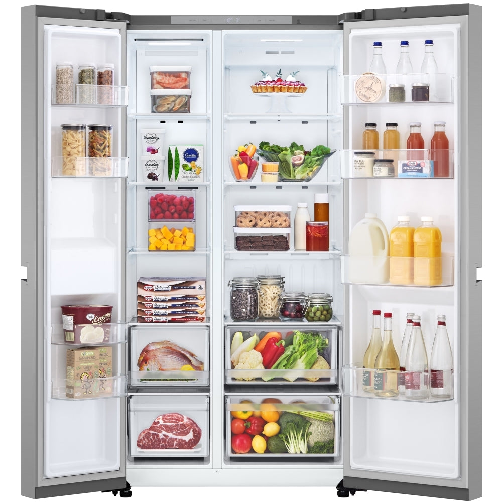 LG NatureFRESH GSBC40PYPE AMERICAN FRIDGE FREEZER - SILVER - Electronic World TV