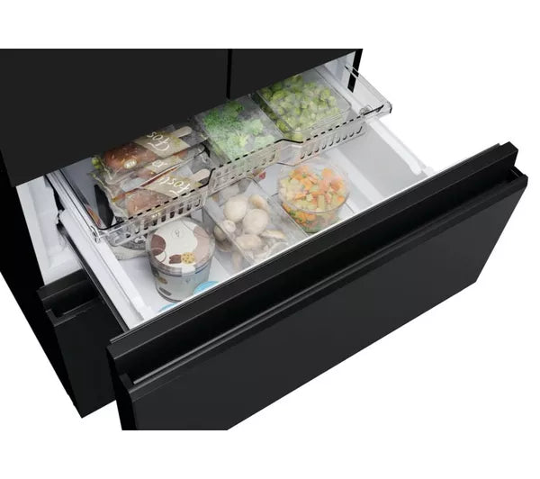 HAIER HFR3718ENPT Slate Black Narrow American Fridge Freezer