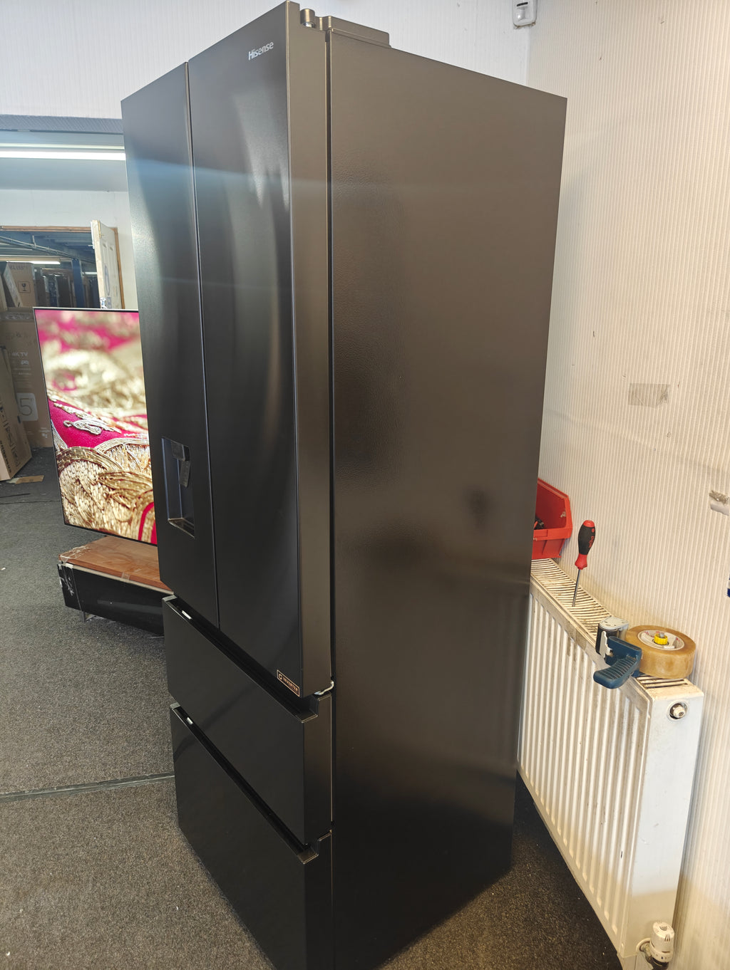 HISENSE RF632N4WFE BLACK NARROW AMERICAN FRIDGE FREEZER