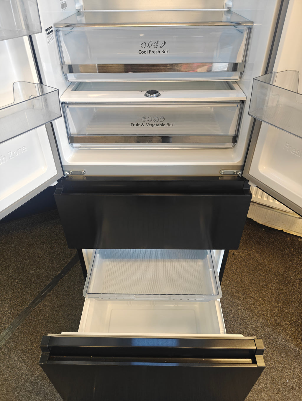 HISENSE RF632N4WFE BLACK NARROW AMERICAN FRIDGE FREEZER