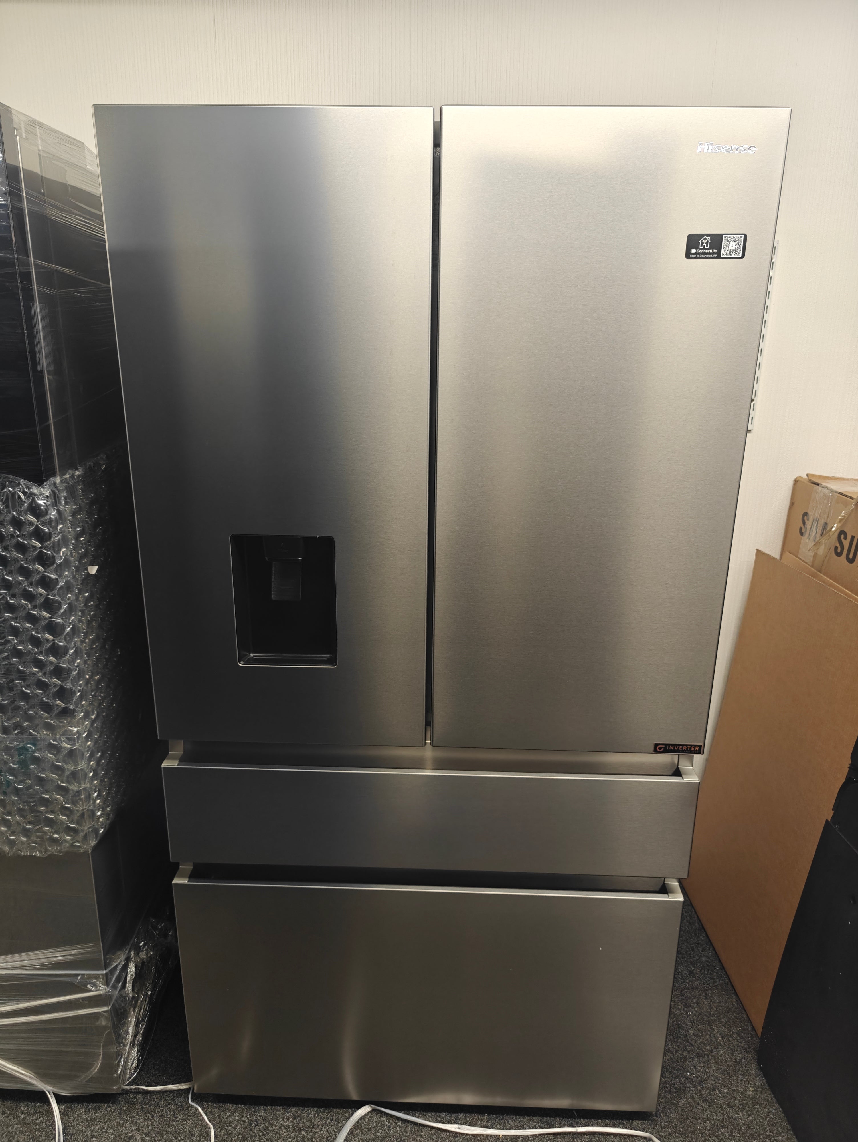 HISENSE RF749N4SWSE PUREFLAT SMART AMERICAN FRIDGE FREEZER - STAINLESS STEEL - Electronic World TV