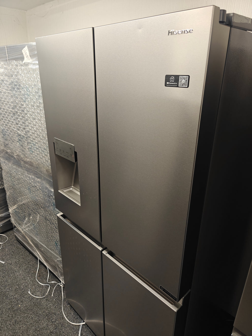 HISENSE RQ760N4SASE PUREFLAT SMART AMERICAN FRIDGE FREEZER - STAINLESS STEEL