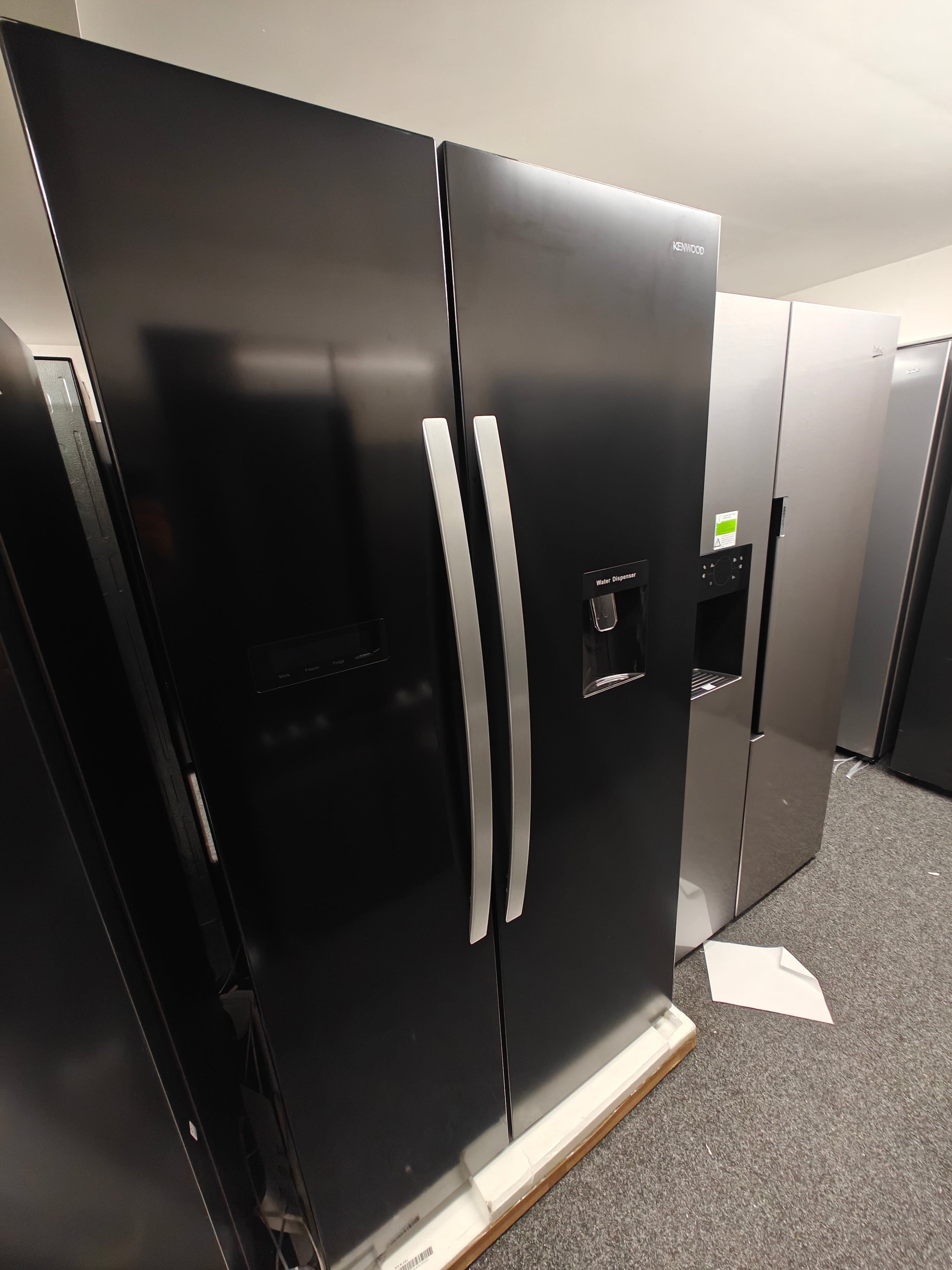 KENWOOD KSBSDB23 AMERICAN FRIDGE FREEZER - BLACK - Electronic World TV