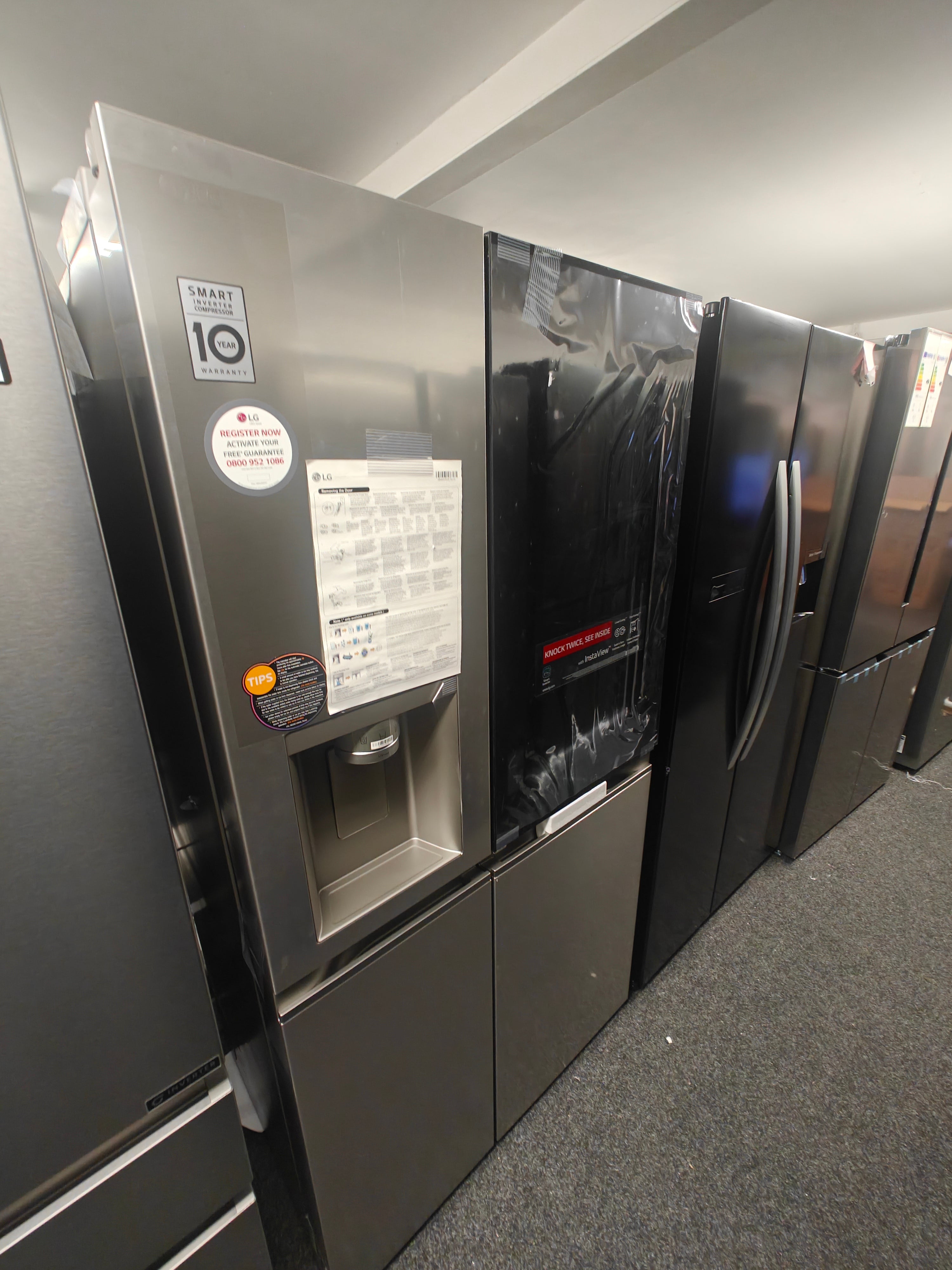 LG GSXE90BSDD INSTAVIEW AMERICAN FRIDGE FREEZER -BRUSHED STEEL - Electronic World TV