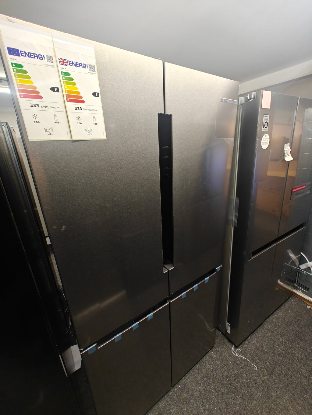 BOSCH KFN96VPEAG FRENCH DOOR AMERICAN FRIDGE FREEZER - STAINLESS STEEL - Electronic World TV