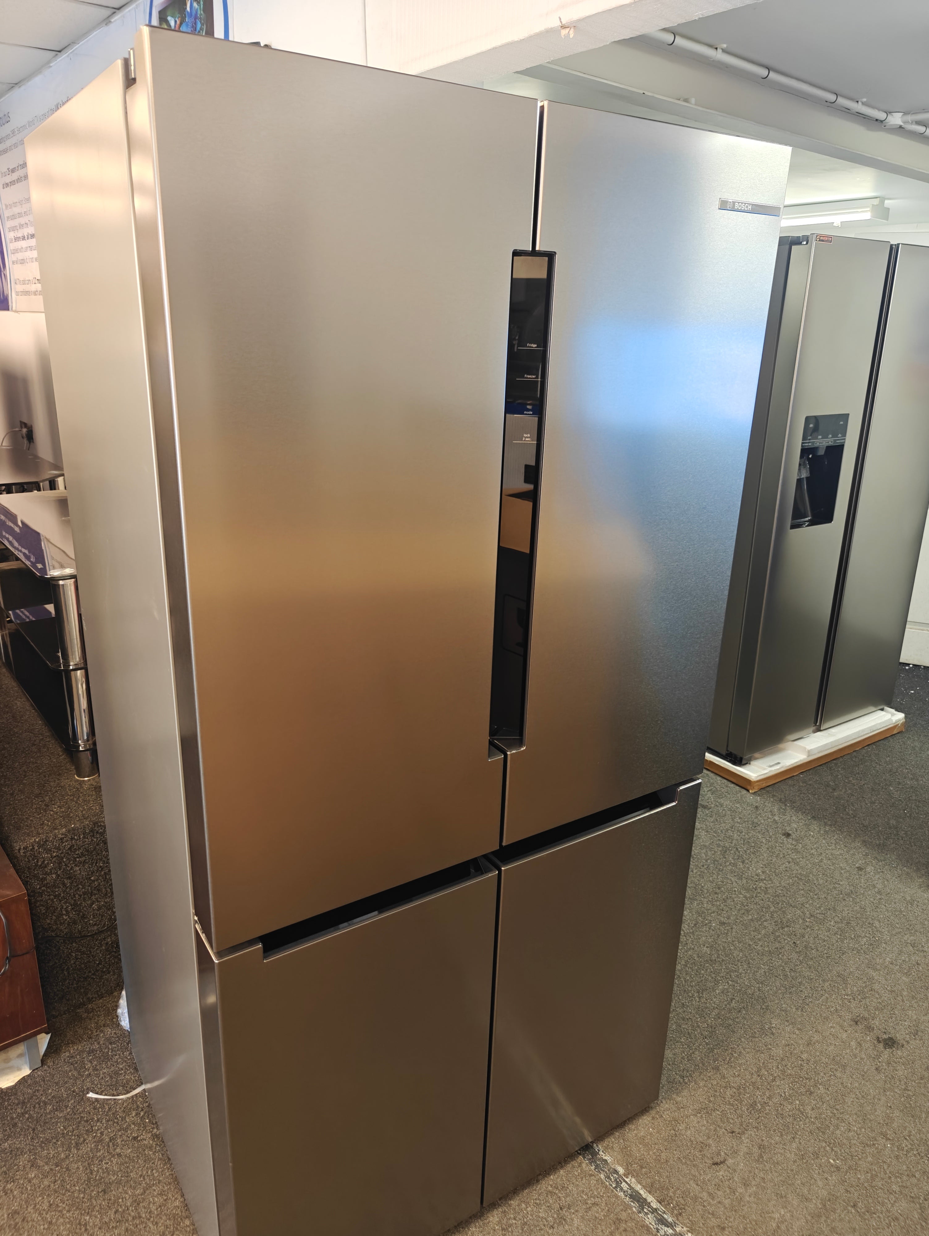 BOSCH KFN96VPEAG FRENCH DOOR AMERICAN FRIDGE FREEZER - STAINLESS STEEL - Electronic World TV