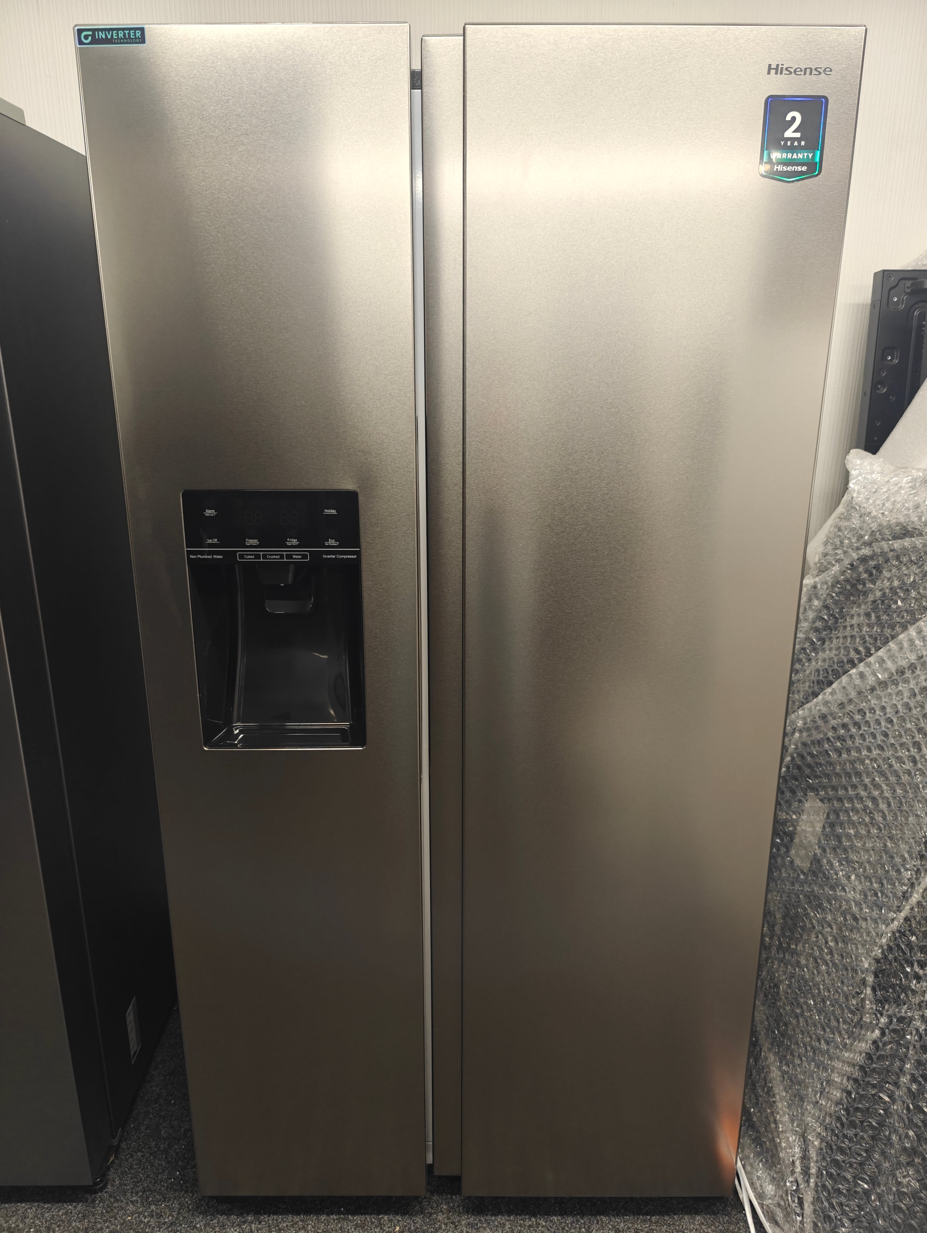 HISENSE RS694N4TIE SILVER PUREFLAT AMERICAN FRIDGE FREEZER - Electronic World TV