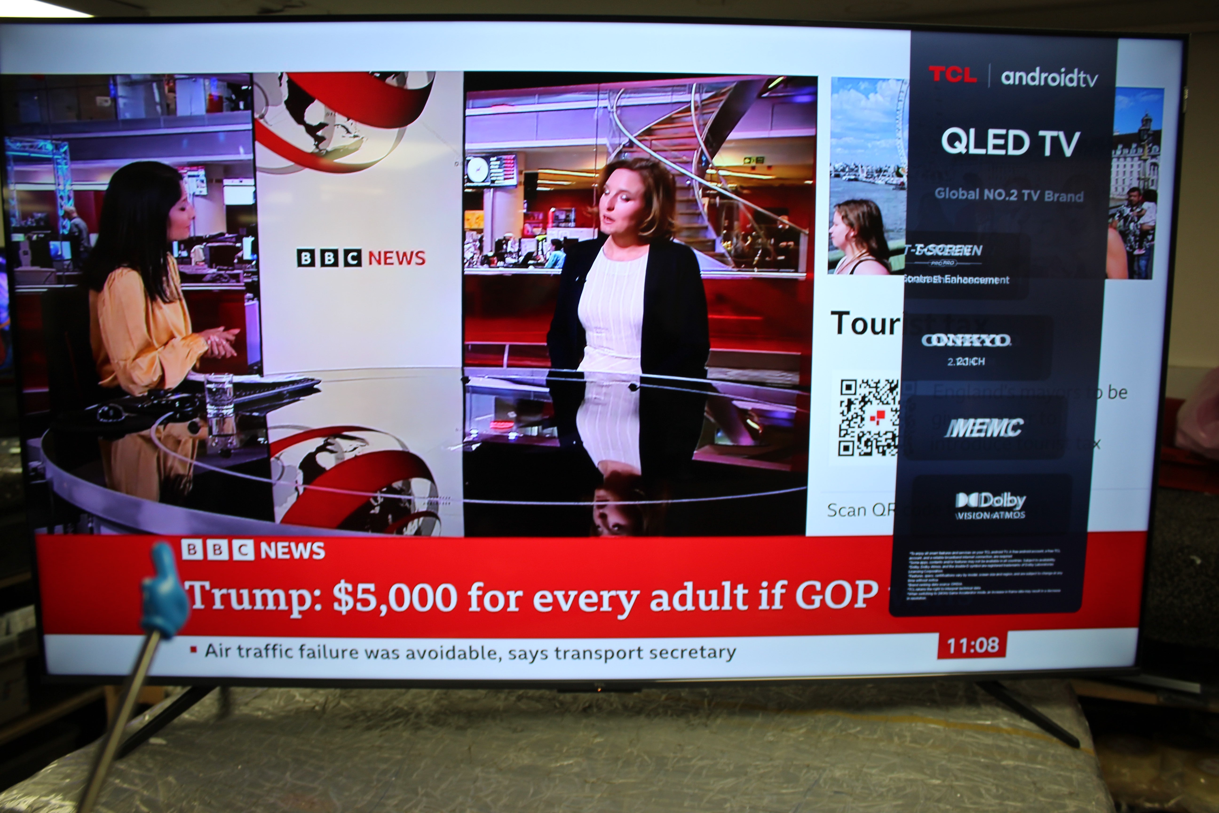 65" TCL 65C655K 4K HDR Google Smart QLED TV
