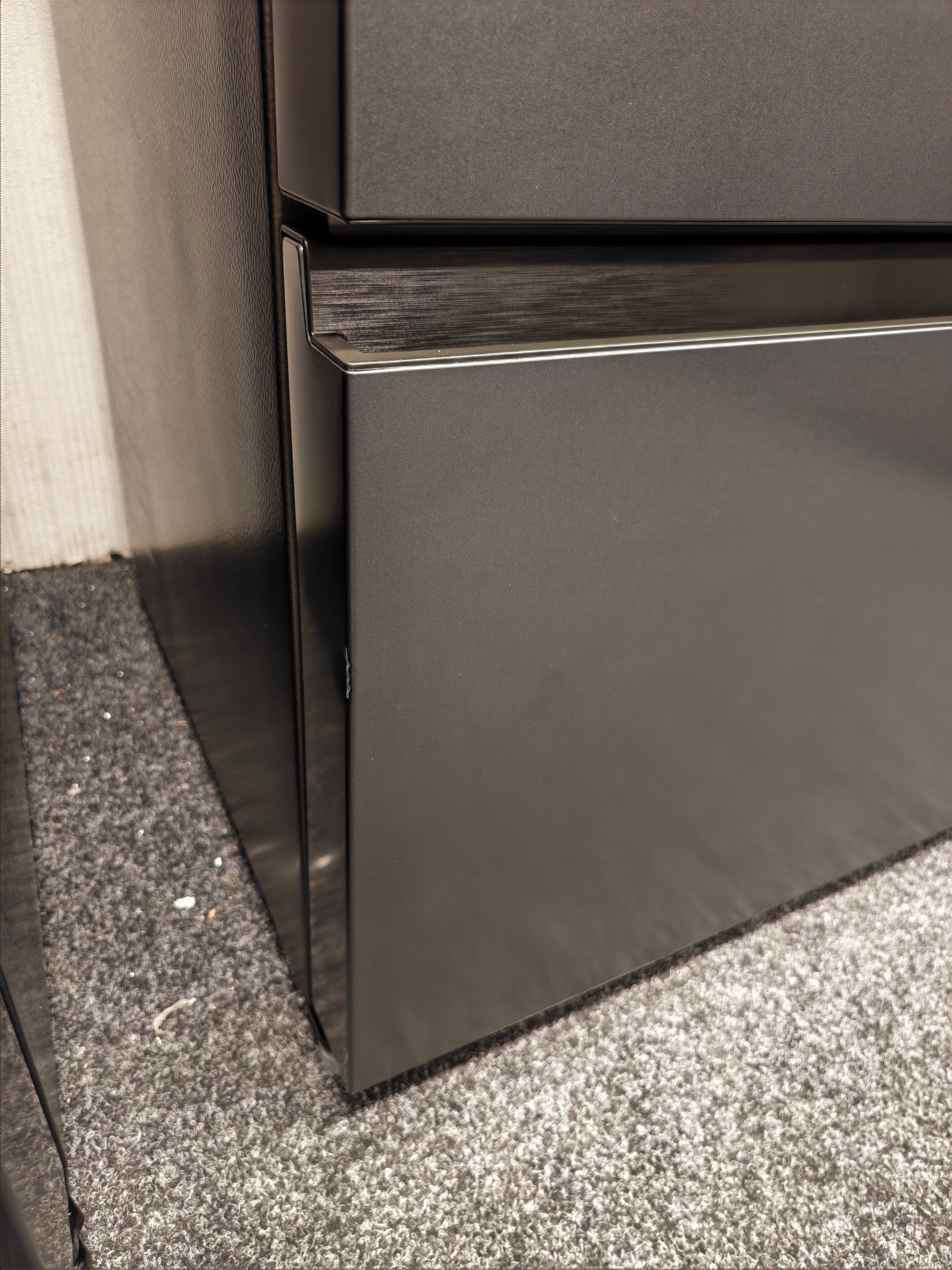 HAIER HFR3718ENPT Slate Black Narrow American Fridge Freezer