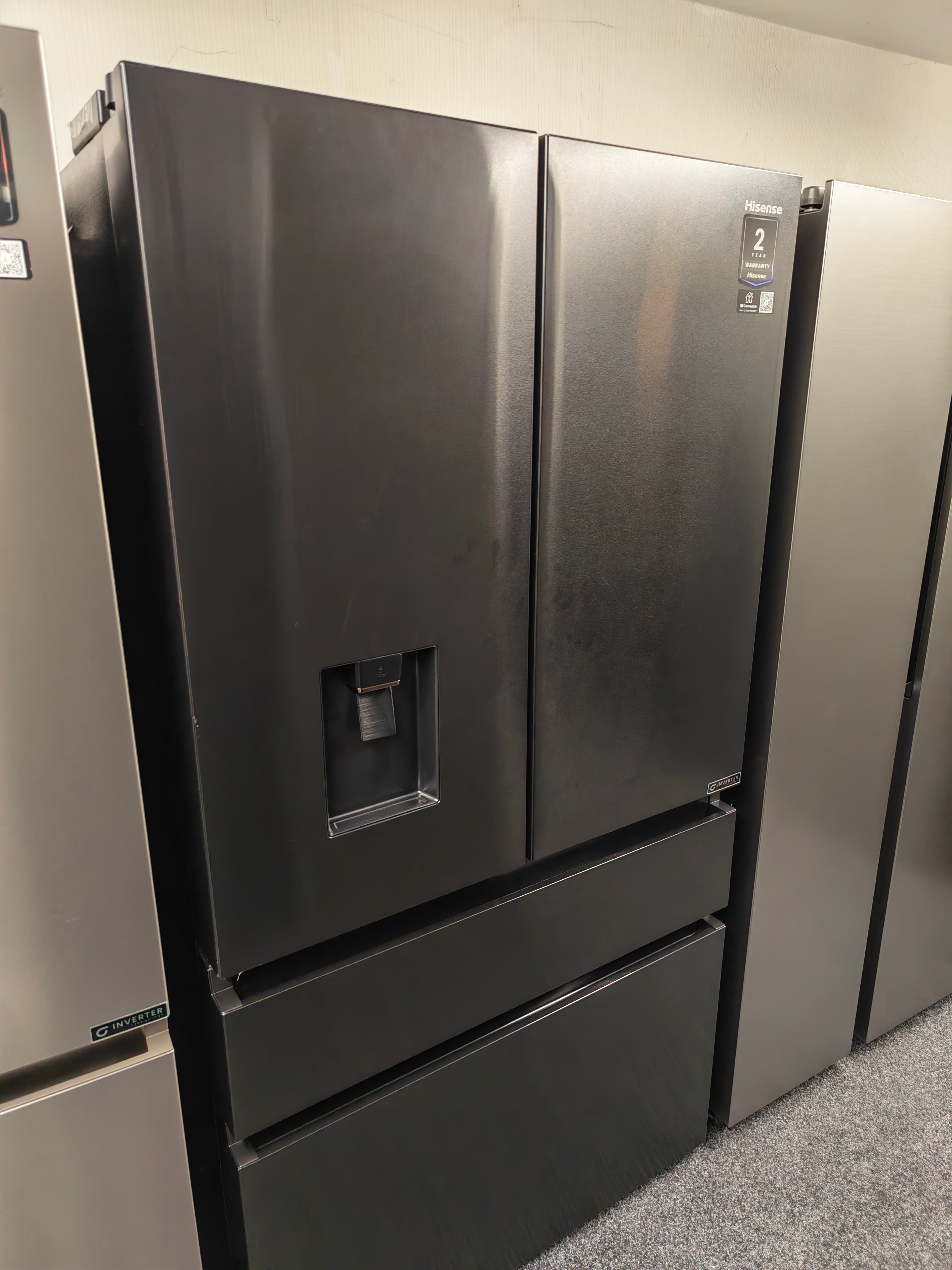 HISENSE RF749N4SWFE PureFlat Smart American Fridge Freezer - Black Stainless Steel