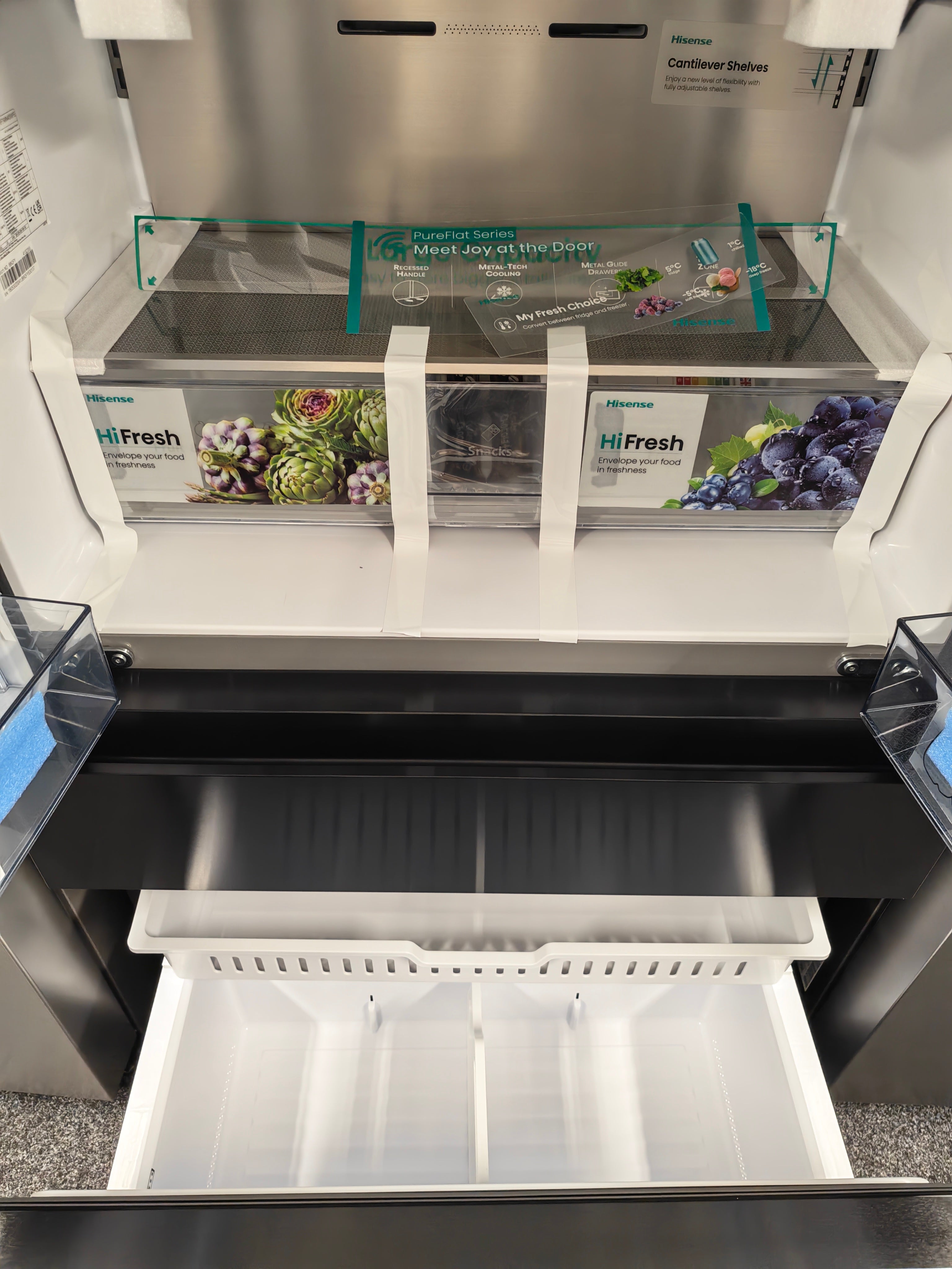 HISENSE RF749N4SWFE PureFlat Smart American Fridge Freezer - Black Stainless Steel