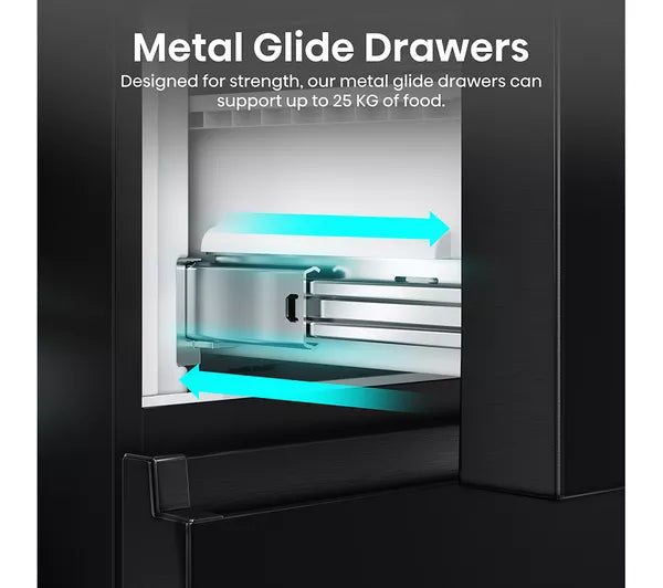 Hisense RF632N4AFE2 Black Narrow American Fridge Freezer