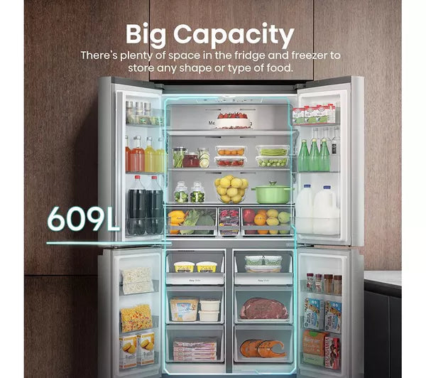 Hisense RQ758N4SASE PureFlat Smart American Fridge Freezer - Stainless Steel
