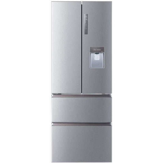 HAIER HFR5719EWMP SILVER NARROW AMERICAN FRIDGE FREEZER - Electronic World TV