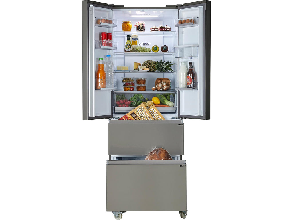 HAIER HFR5719EWMP SILVER NARROW AMERICAN FRIDGE FREEZER - Electronic World TV