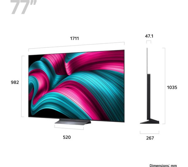 77" LG OLED77C54LA 4K HDR Smart Evo Ai OLED TV