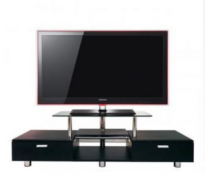 Black Low Level TV Stand Cabinet For TVs upto 60"